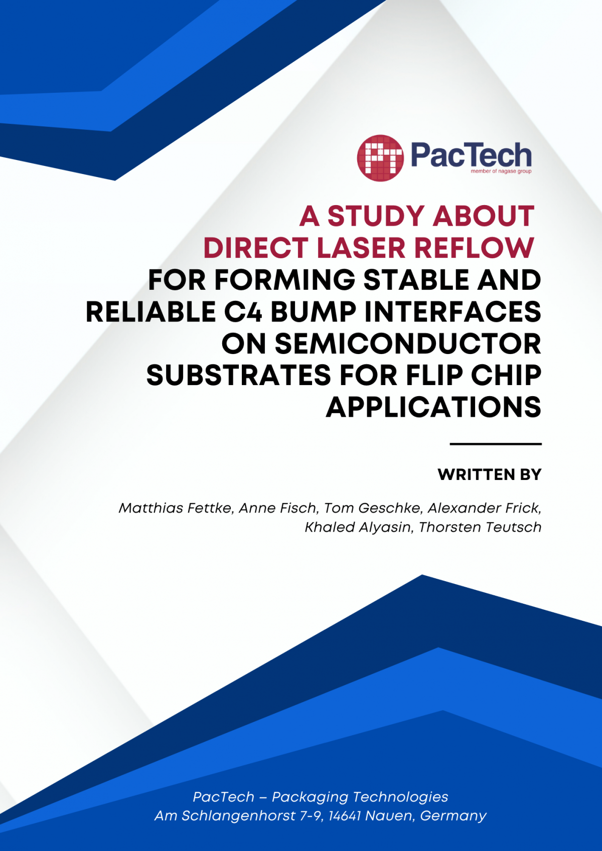 Direct Laser Reflow for Stable C4 Bump Interfaces in Flip Chip Applications